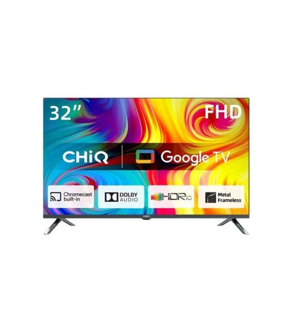 Chiq 32 Inch Frameless Google Certified Smart Led TV Black