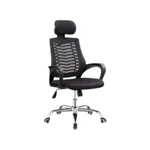 Durable Office Chair With Headrest-Black