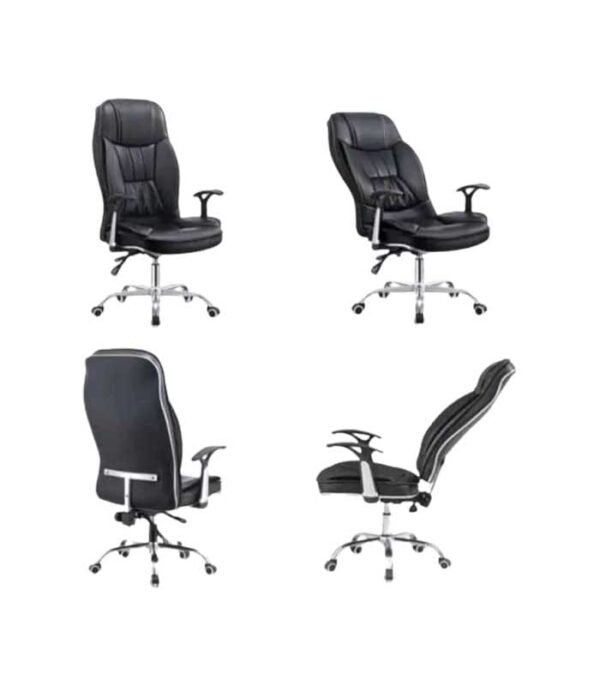 Executive Orthopedic Directors Office Leather Chair - Black - Image 2