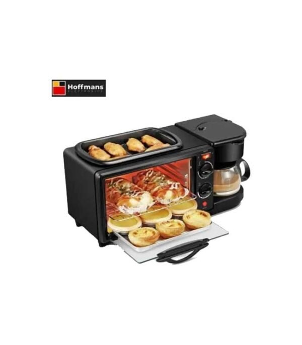 Hoffmans 3 in 1 Home Breakfast Machine Maker Coffee Frying Pan Bread