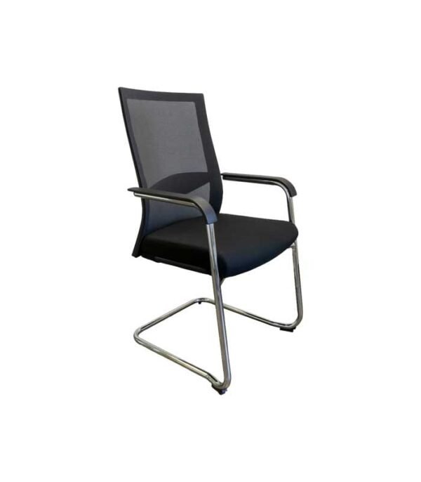 Office Visitor Chair, Mesh Back - Black - Image 2