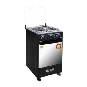 SPJ 3 Gas+1 Electric Cooker 50X50cm with Gas Oven - Black