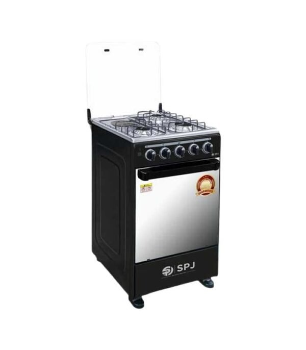 SPJ 3 Gas+1 Electric Cooker 50X50cm with Gas Oven - Black
