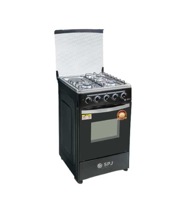 SPJ 3 Gas+1 Electric Cooker 50X50cm with Gas Oven - Black - Image 2
