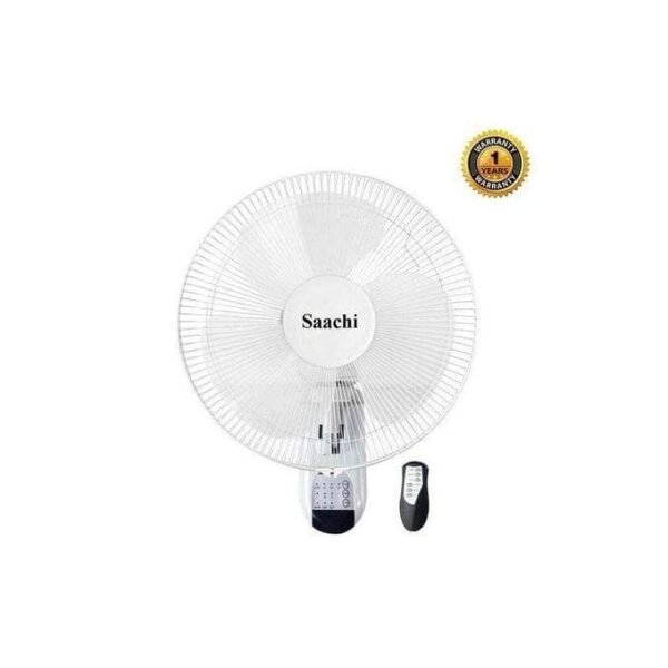 Saachi 16 Inch Wall Fan With Remote Control And 3 Speeds -White
