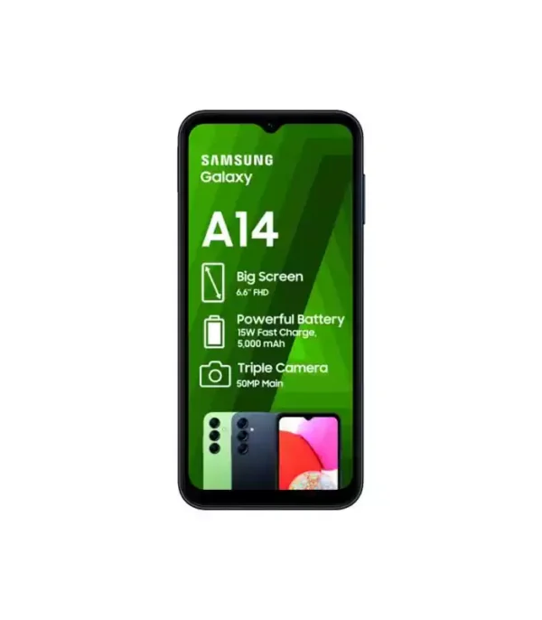 Samsung Galaxy A14, 6.6", 64GB, 4GB RAM, 50 MP+ 2 Year Samsung Official Warranty