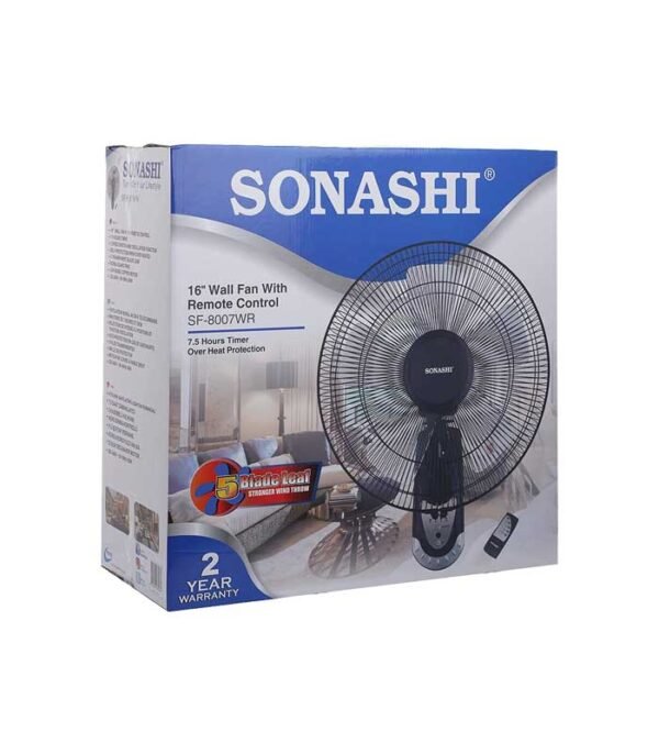 Sonashi 16 Inch SF-8007WR Wall Fan With Remote Control - Image 2