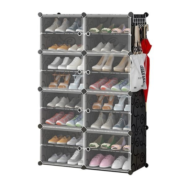 2 column plastic shoe rack for 32 pairs