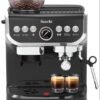 Saachi 19 Bar Commercial coffee maker with Grinder on top.